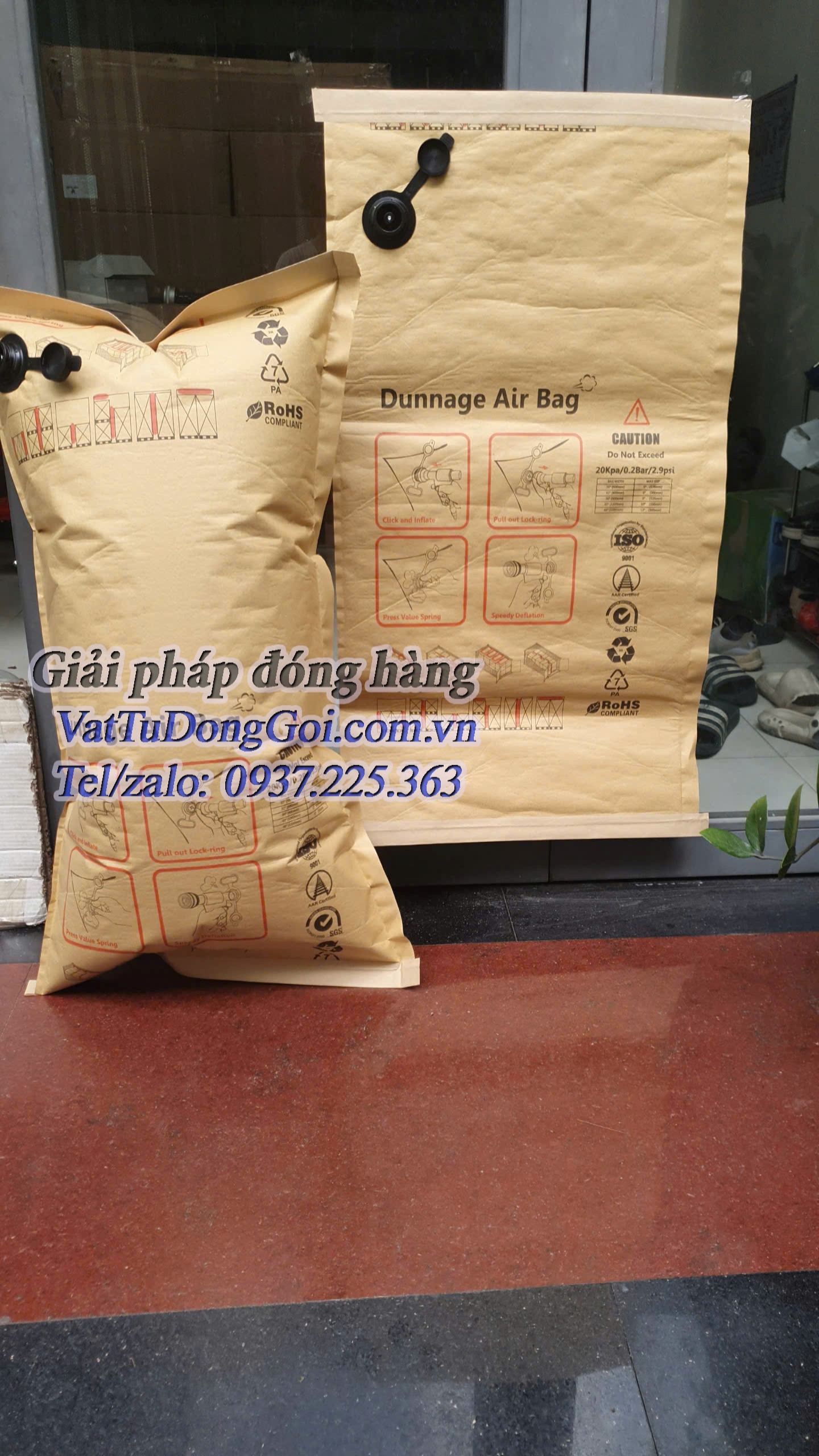 Tui khi chen hang giay kraft