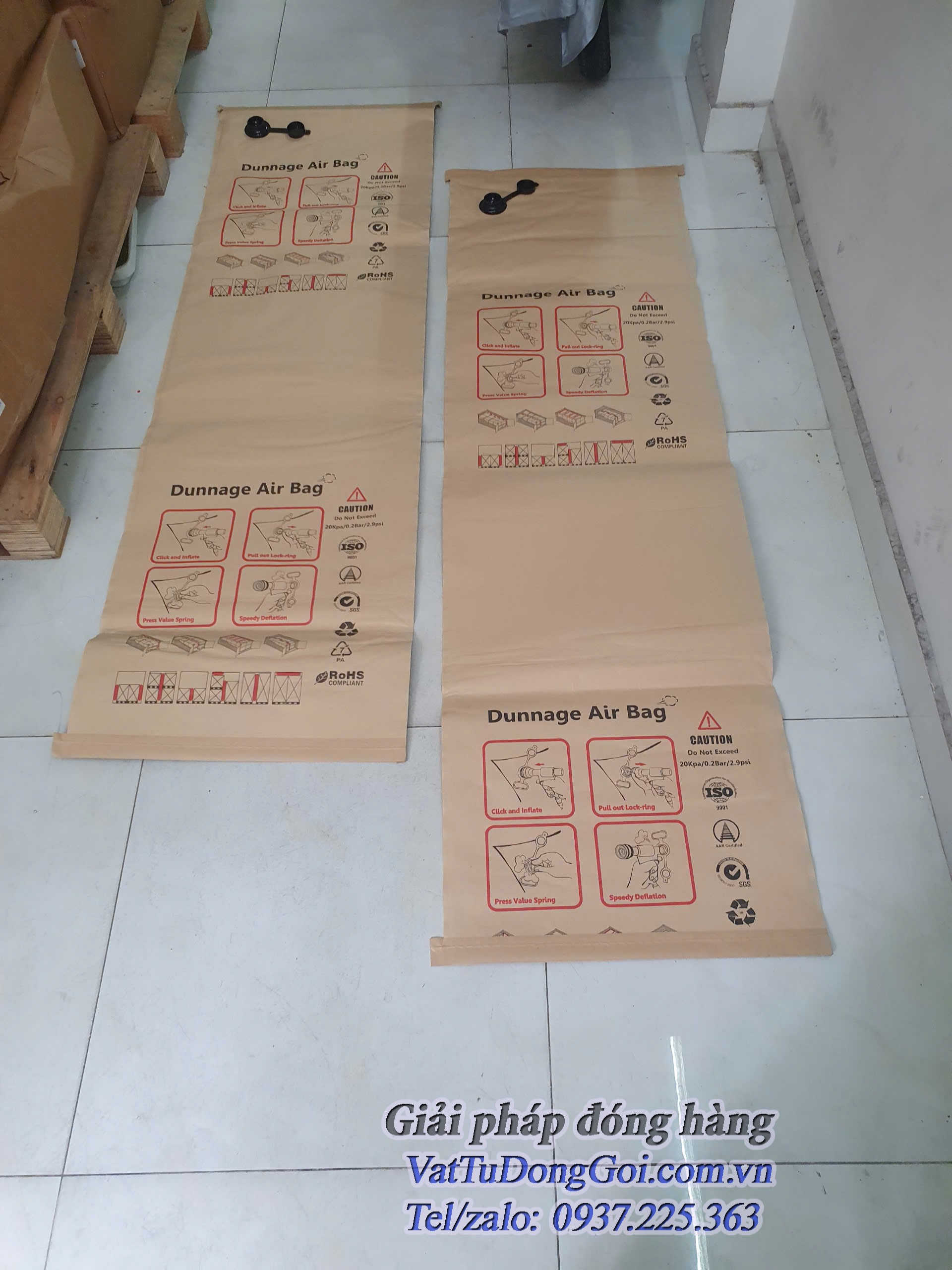 Túi khí chèn hàng giấy kraft 50x180cm, túi khí chèn hàng 3 lớp